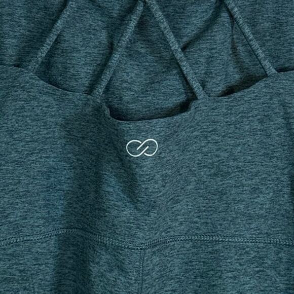 Calia LustraLux Bodysuit Pants Strappy Back Deep Aqua Blue Size Medium - Picture 6 of 11